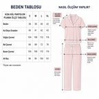 Etnik Desen Saten Kısa Kol Pijama Takımı