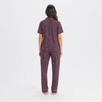 Etnik Desen Saten Kısa Kol Pijama Takımı